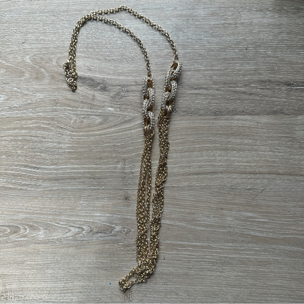 Mixed metal knotted chain necklace
